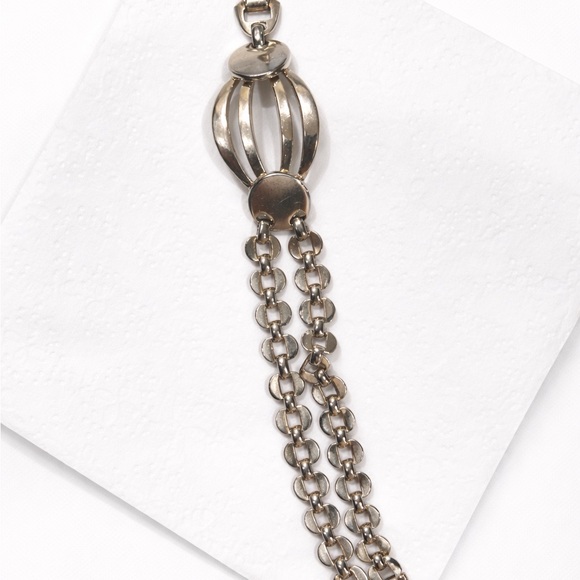 Vintage Sperry Chunky Bracelet | Retro Modernist Silver Tone - Picture 3 of 3